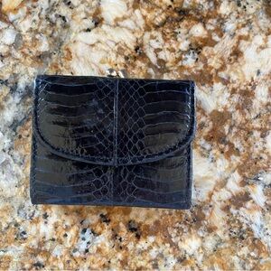 giani bernini snakeskin black coin purse wallet some scratches and wear as shown